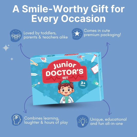 Cots and Cuddles Premium Wooden Junior Doctor Set Pretend Play for Kids