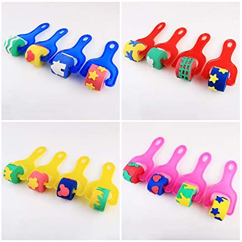 Creative Stamp Roller Painting Tool (4pcs) (Random Design)