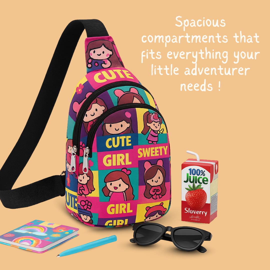 The Girl Print Crossbody Bag for Kids