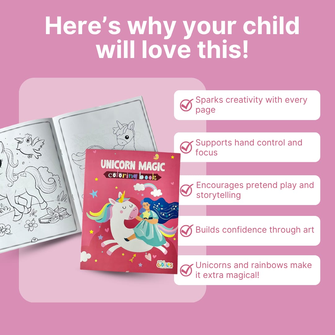 Pack of 10 | Cots and Cuddles Cartoon Colouring Book for Kids - 99 per pcs- (Unicorn)