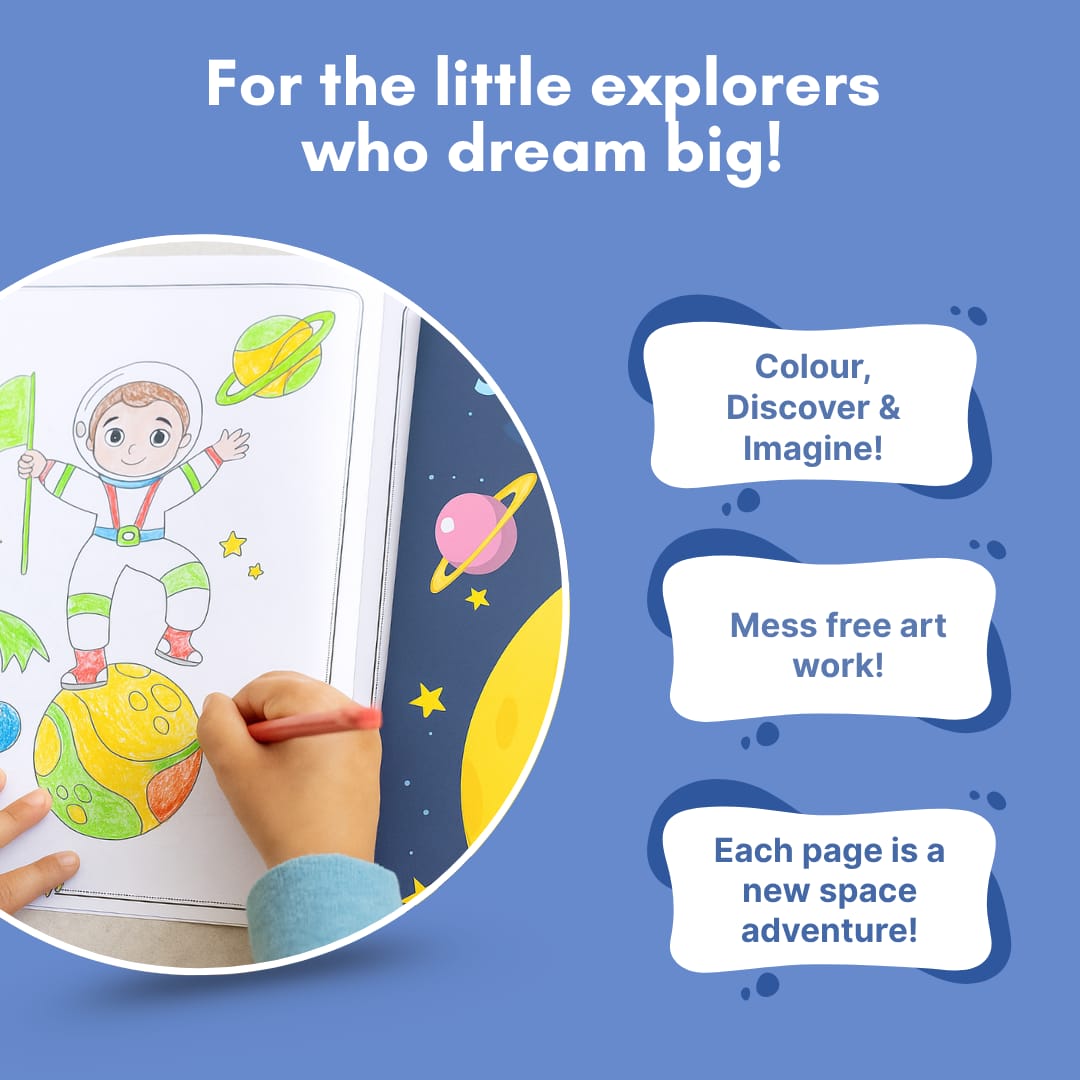 Pack of 10 | Cots and Cuddles Cartoon Colouring Book for Kids - 99 per pcs- (Space)