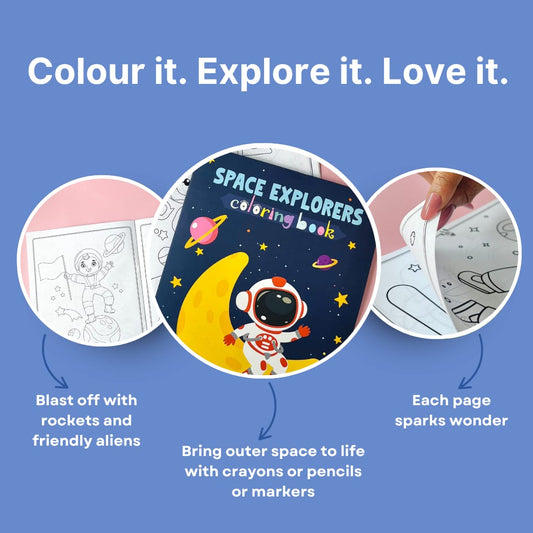 Pack of 10 | Cots and Cuddles Cartoon Colouring Book for Kids - 99 per pcs- (Space)