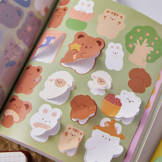 Kawaii Bear Design Sticker Sheet Book (30 Pages) (Random Design)