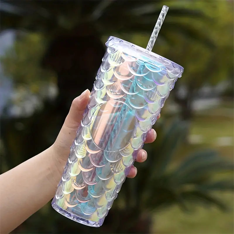 630ml Holographic Mermaid Tumbler for Kids (Random colour)