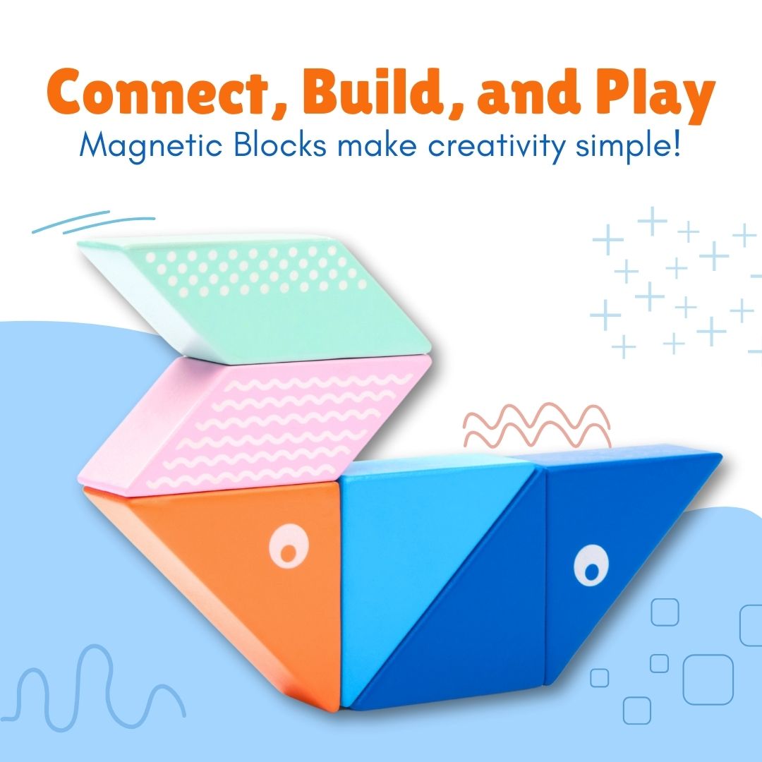 Wooden Magnetic Whale for Kids