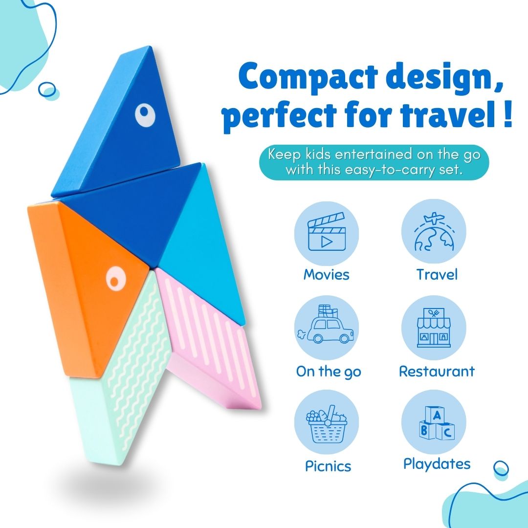 Wooden Magnetic Whale for Kids