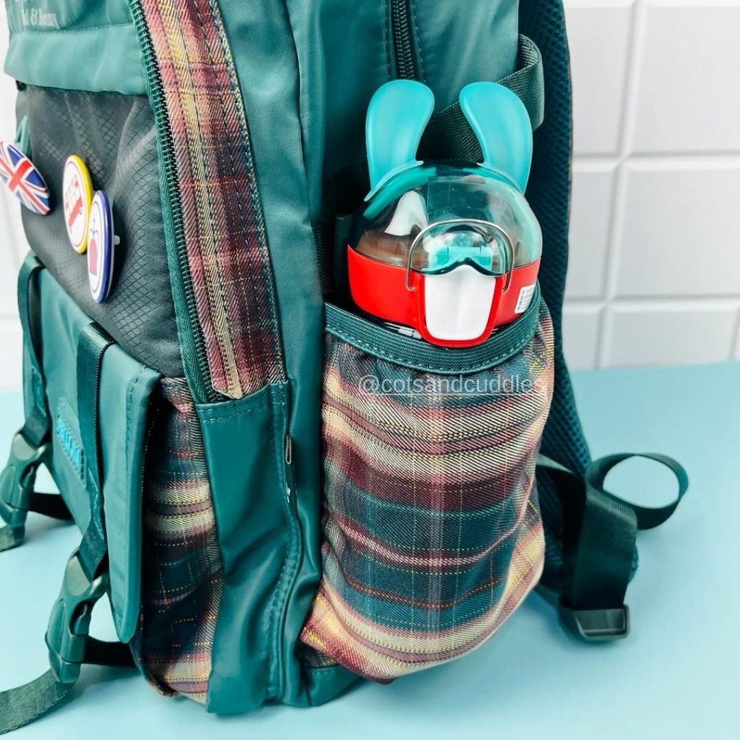 Dark Checks Backpack with Multiple Compartments, Pockets, and Side Bottle Holders: Stay Organized On-the-Go