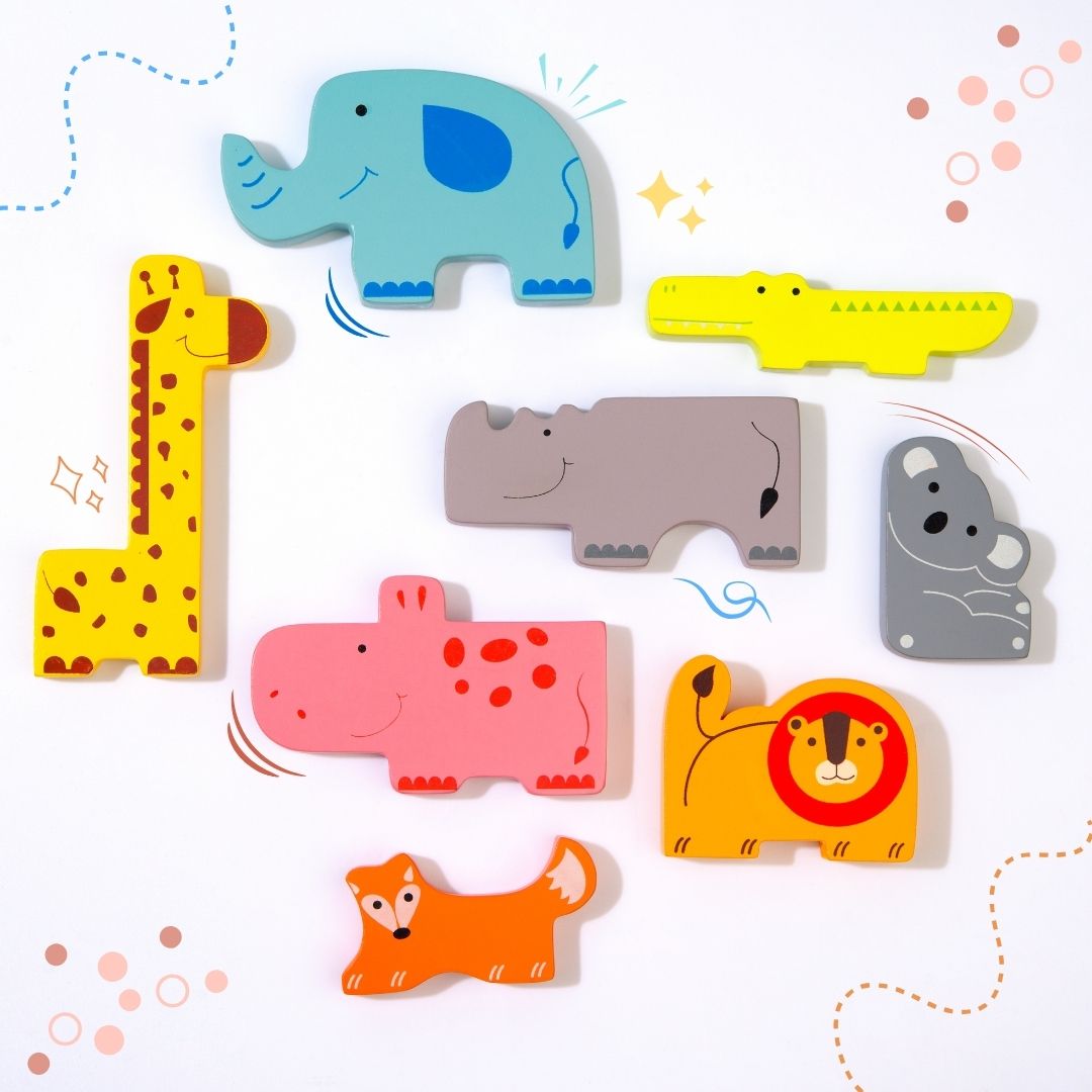 Wooden 8pc Animal for Kids