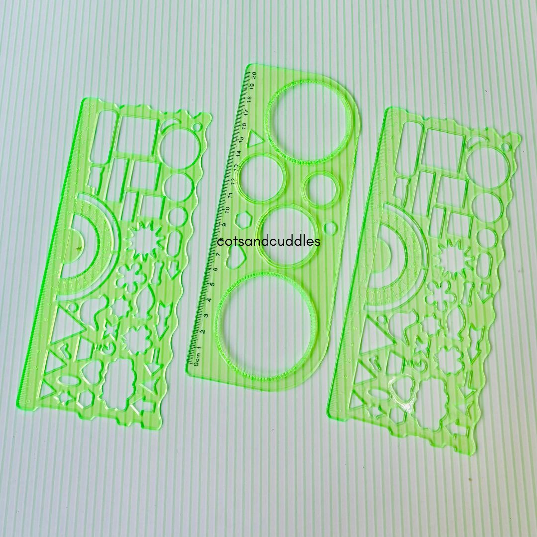 Drawing Ruler Set with 10-Color Pen