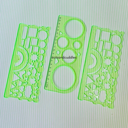 Drawing Ruler Set with 10-Color Pen