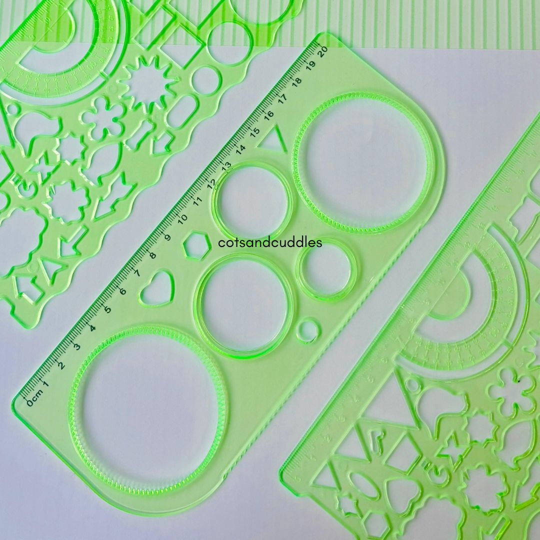 Drawing Ruler Set with 10-Color Pen