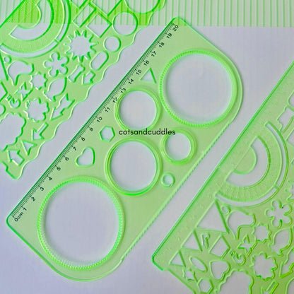 Drawing Ruler Set with 10-Color Pen