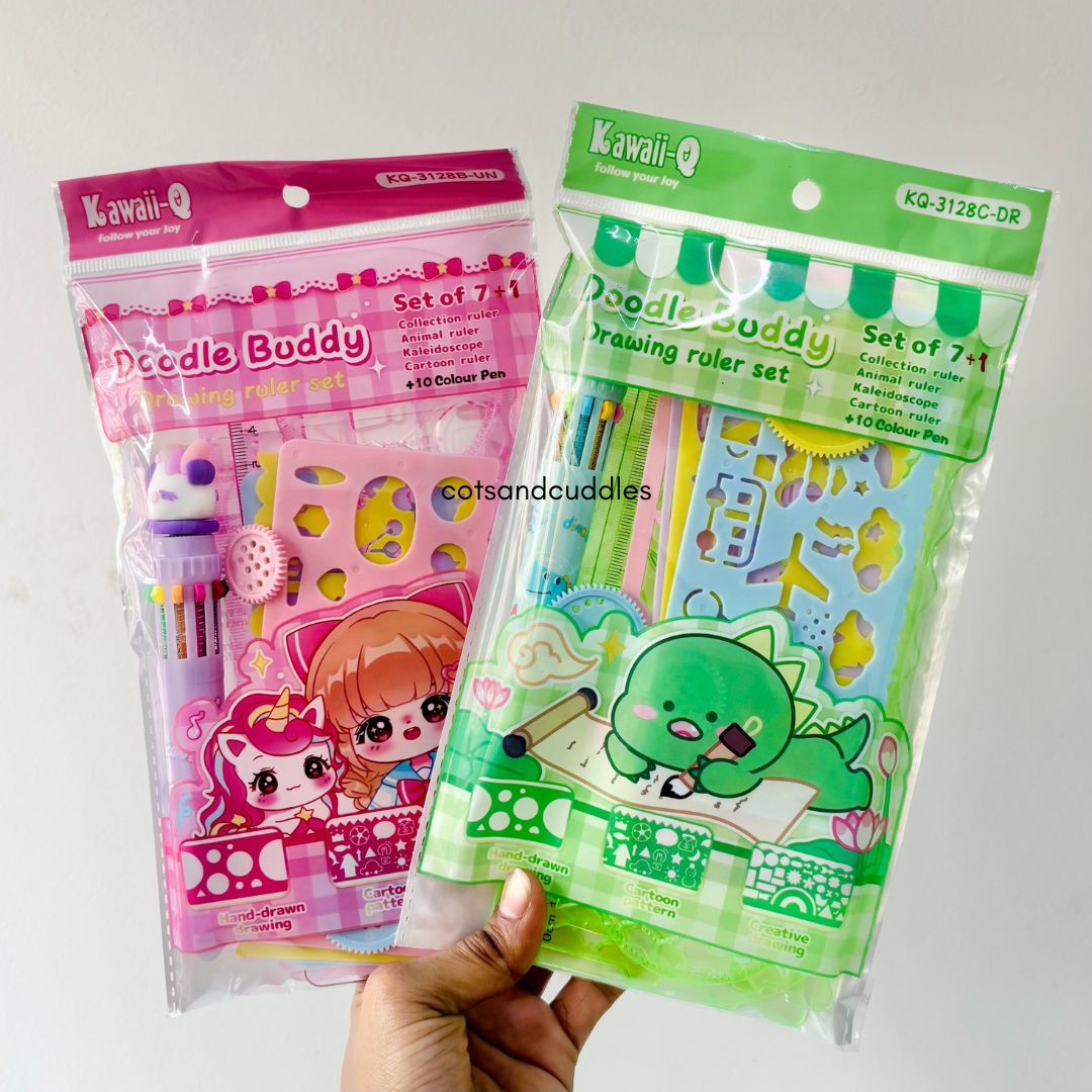 Drawing Ruler Set with 10-Color Pen