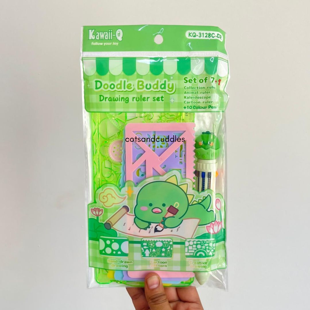 Drawing Ruler Set with 10-Color Pen