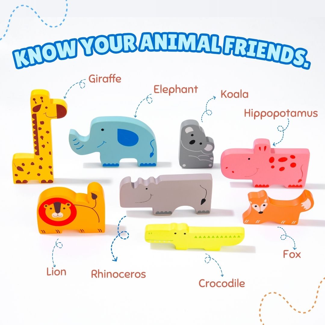 Wooden 8pc Animal for Kids