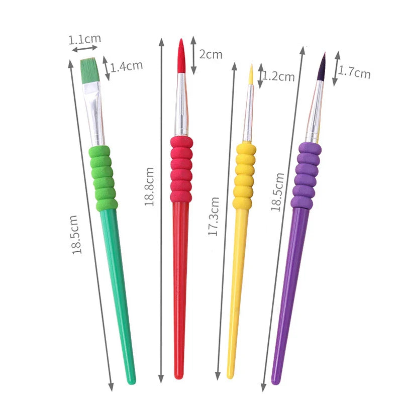 4Pcs Soft Grip Artist Paint Brush