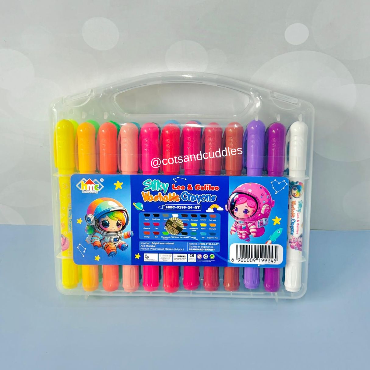 24 Colors Silky Washable Crayons for Art Painting Effects