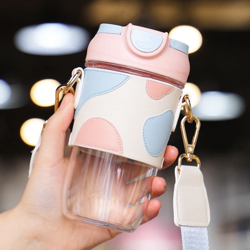 Classy Sipper Glass with Faux leather sleeves - 500ml