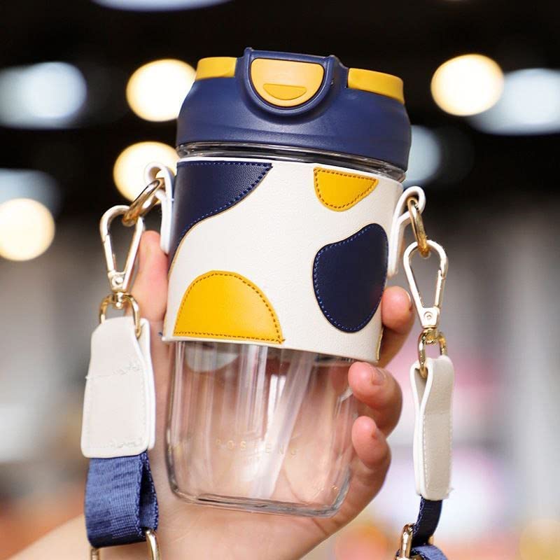 Classy Sipper Glass with Faux leather sleeves - 500ml