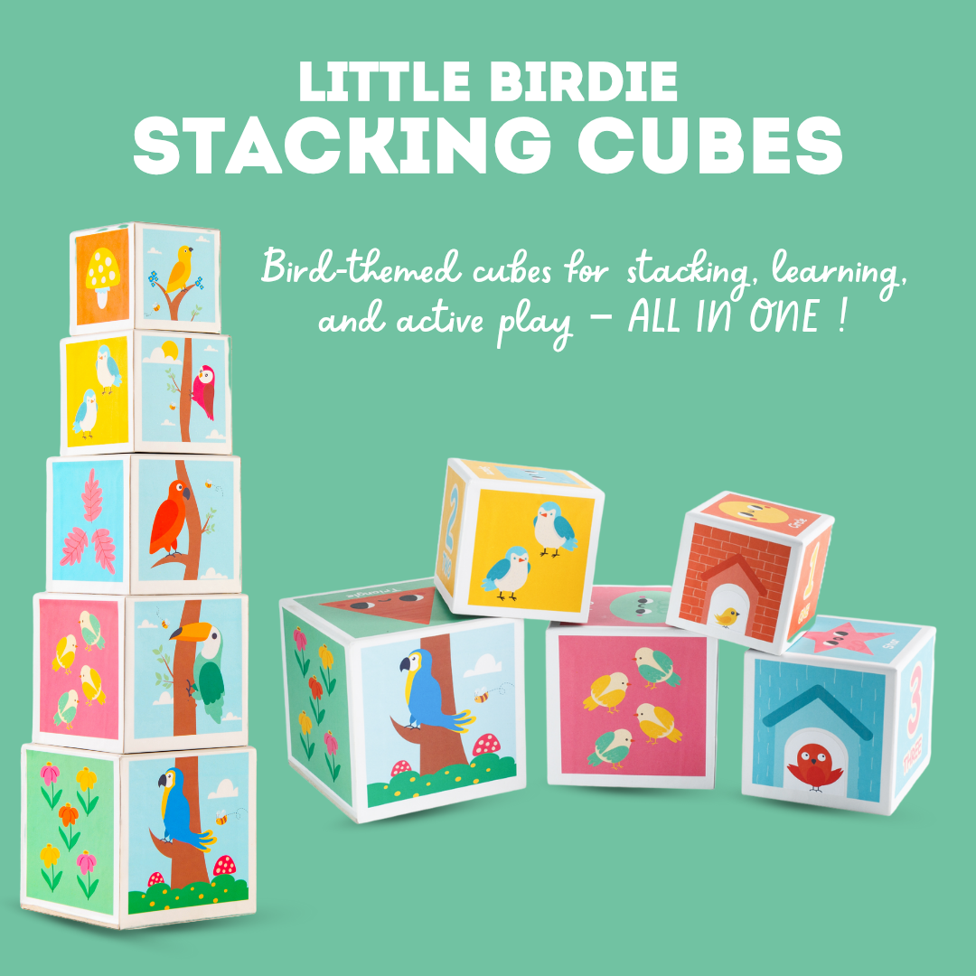Cots and Cuddles Nature Birds Theme 5 Layer Stacking Cube for Kids Age 1+