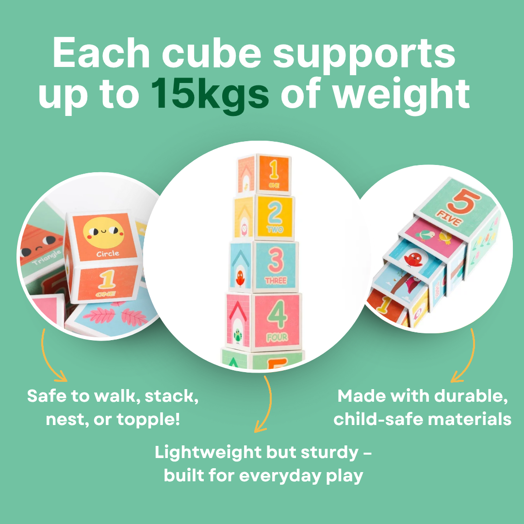 Cots and Cuddles Nature Birds Theme 5 Layer Stacking Cube for Kids Age 1+