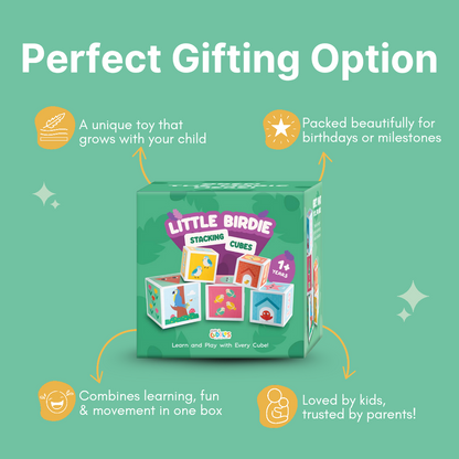 Cots and Cuddles Nature Birds Theme 5 Layer Stacking Cube for Kids Age 1+