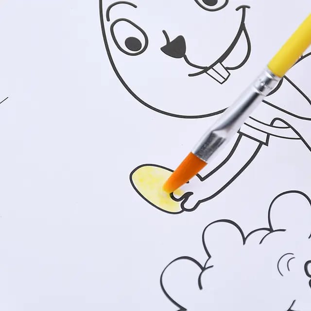 Doodle Delights: Compact Drawing Book with 6-Color Strip and Paintbrush (Zoo)