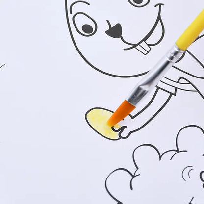 Doodle Delights: Compact Drawing Book with 6-Color Strip and Paintbrush (Zoo)