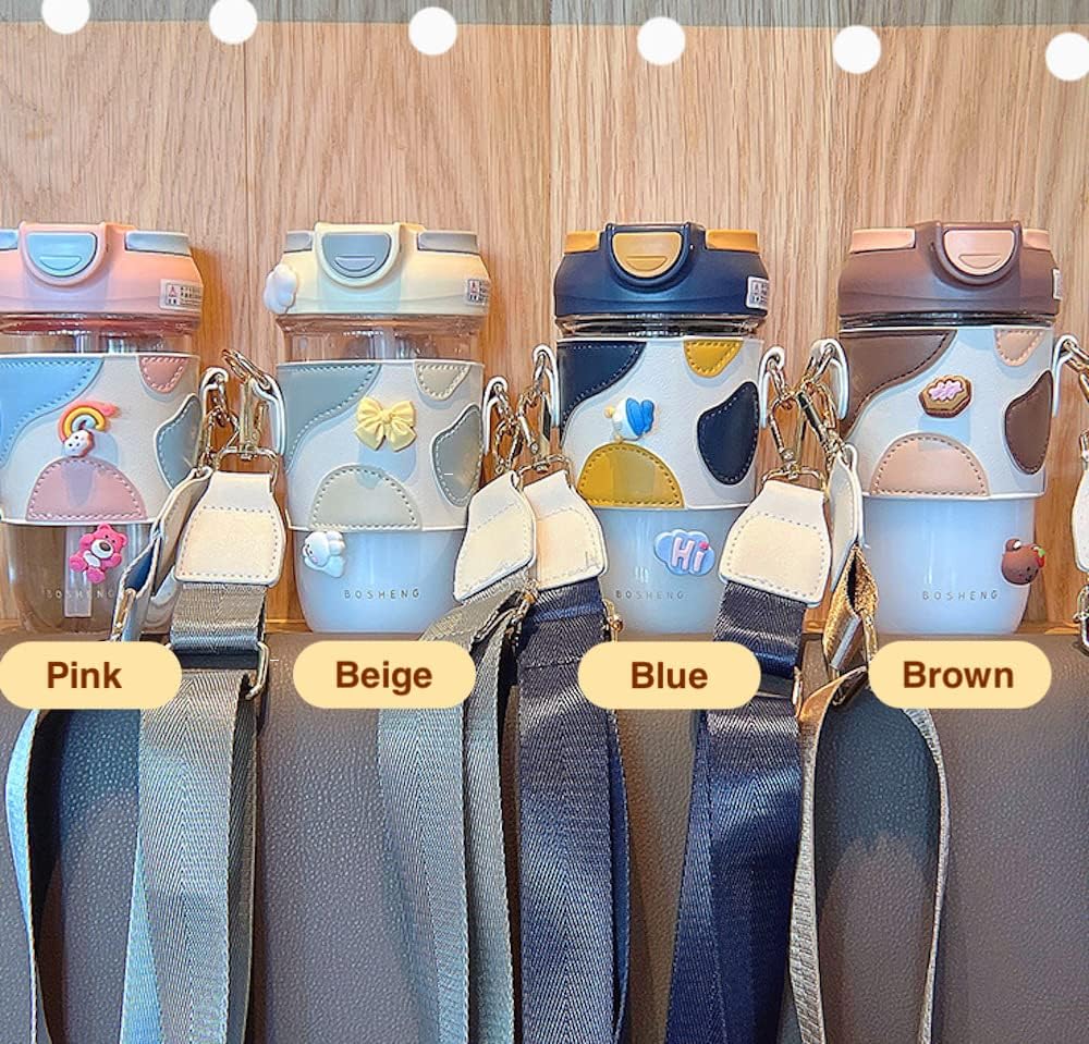 Classy Sipper Glass with Faux leather sleeves - 500ml