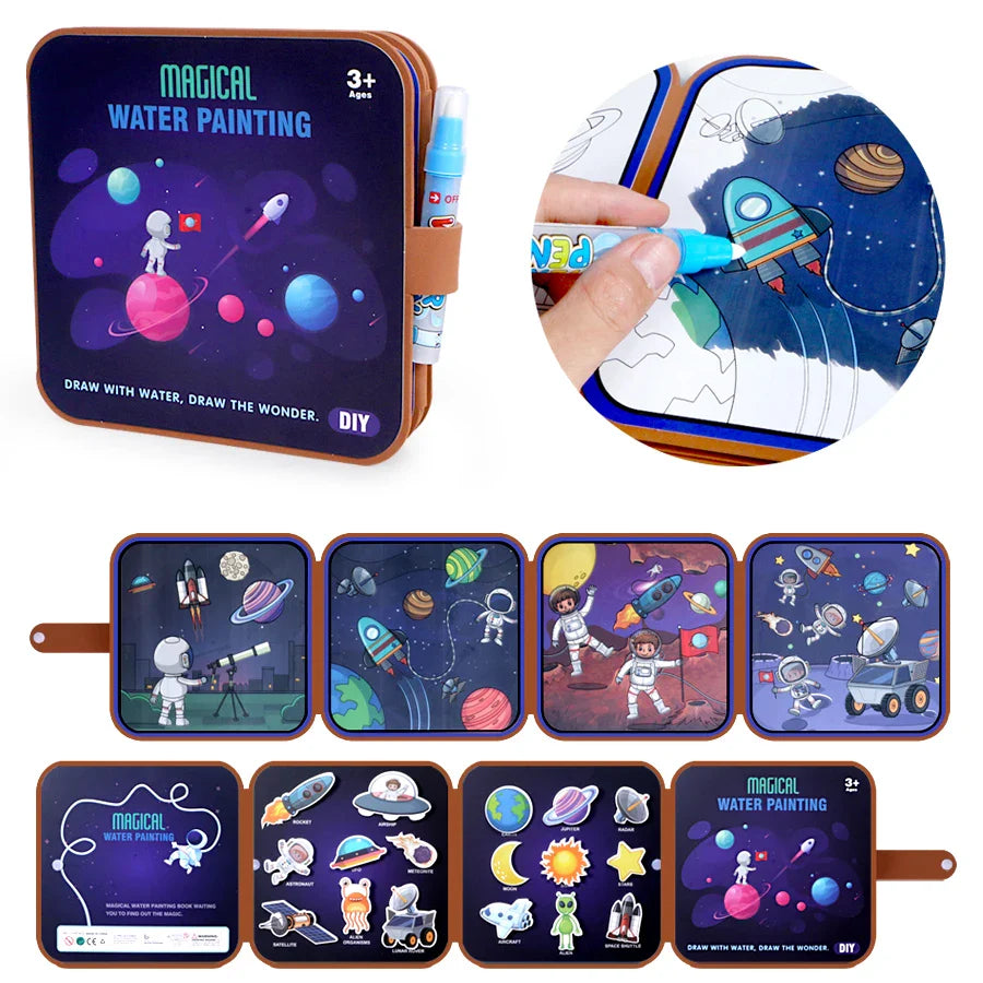 Premium Quality Magic Water Drawing Book with Brush