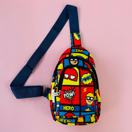 The Superhero Print Crossbody Bag for Kids