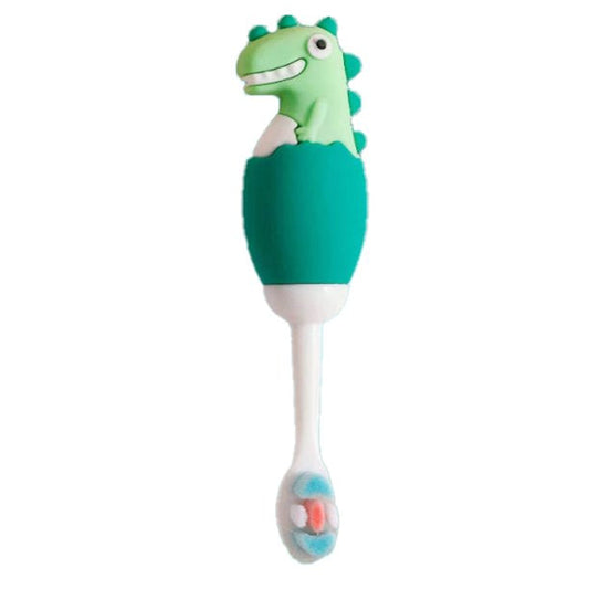 Cute 3D Dino Shape Microfiber Soft Bristles Toothbrush for Kids Age 2+ (Pack of 1)
