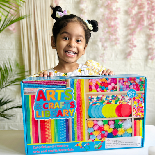 Arts and Crafts Kit for Kids - 3000+ Colorful DIY Supplies for Creative Projects
