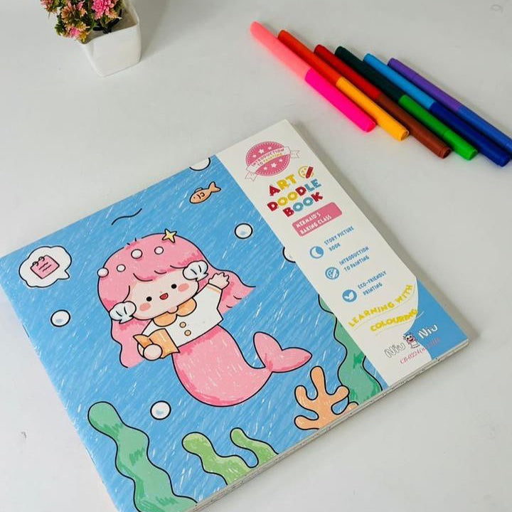 Creative Art Doodle Book Set with Markers
