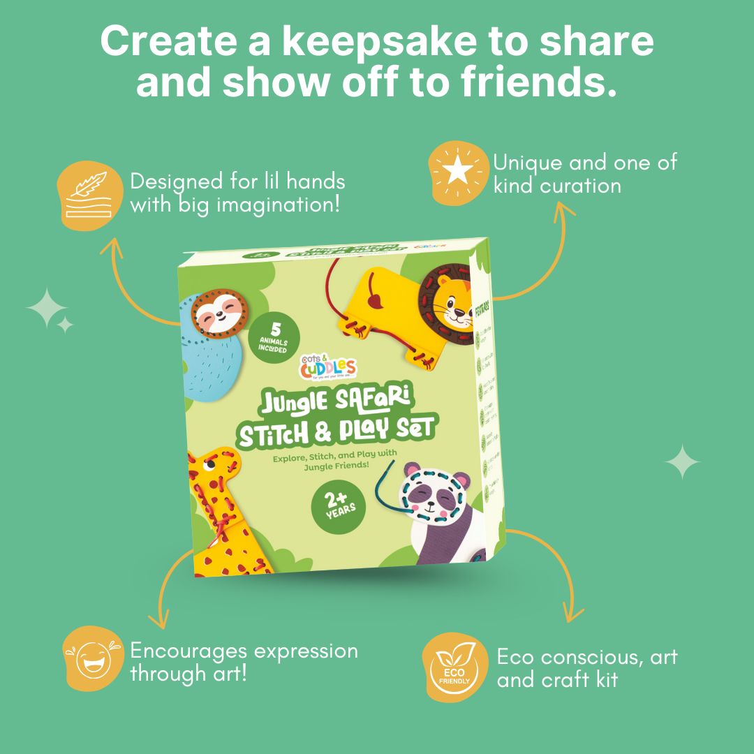 Cots and Cuddles Wooden Animal Stitch and Play Game for kids