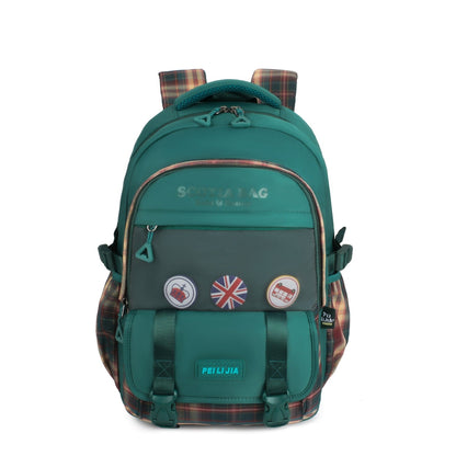Dark Checks Backpack with Multiple Compartments, Pockets, and Side Bottle Holders: Stay Organized On-the-Go