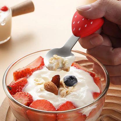 Strawberry Design Stainless Steel Spoon and Fork Set