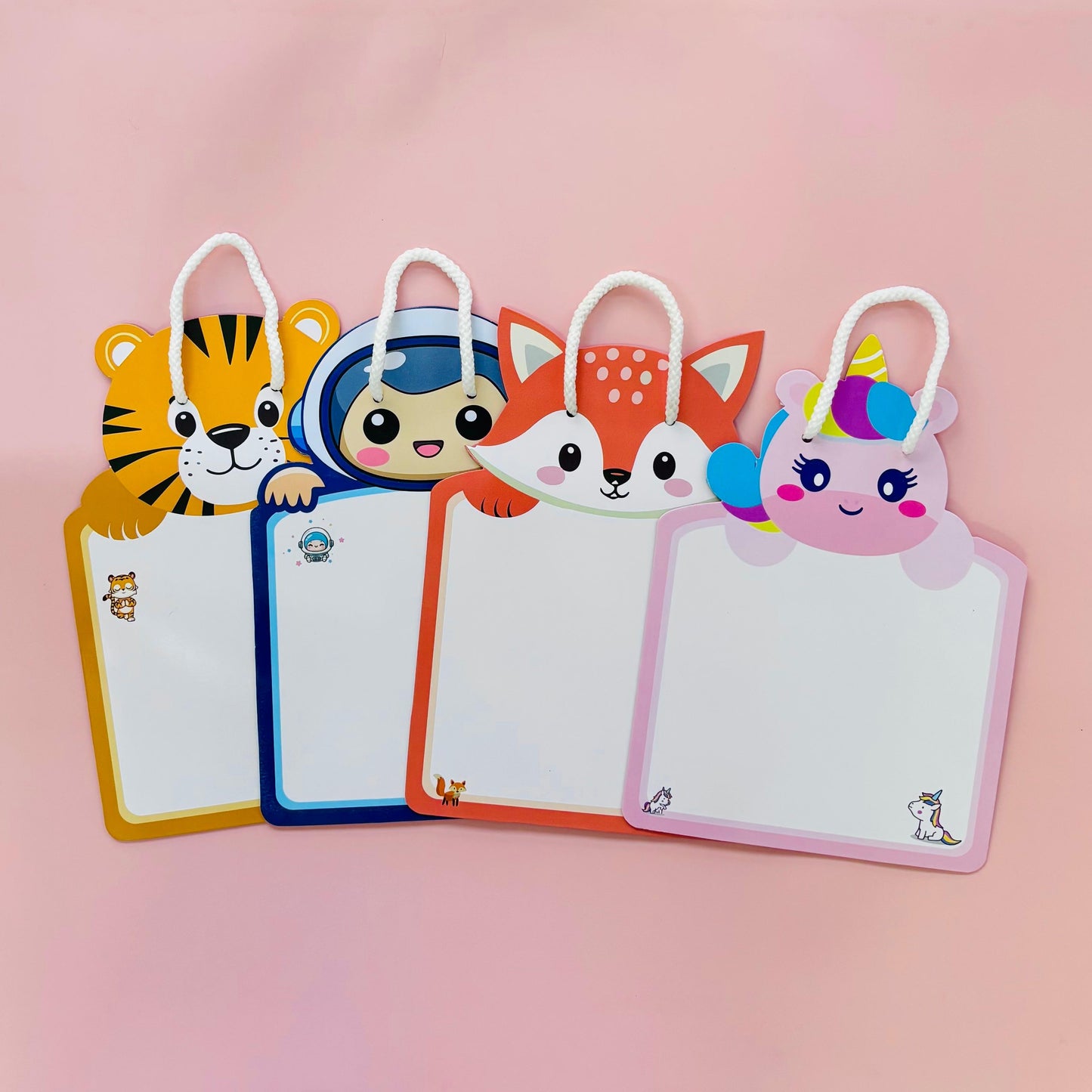 Pack of 8 | Cots and Cuddles Animal Design Write and Wipe Board for Kids