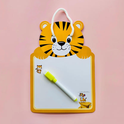 Pack of 8 | Cots and Cuddles Animal Design Write and Wipe Board for Kids