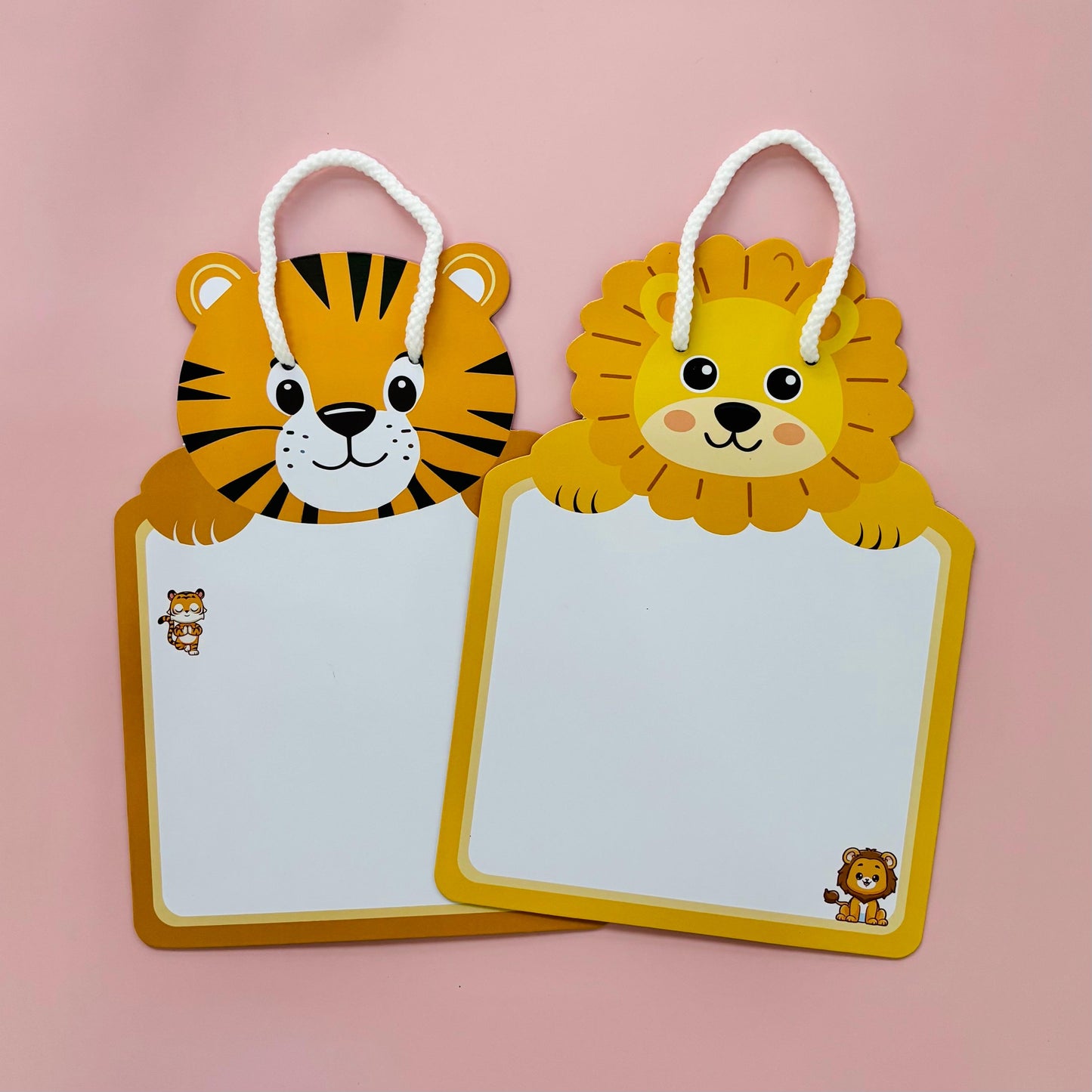 Pack of 8 | Cots and Cuddles Animal Design Write and Wipe Board for Kids