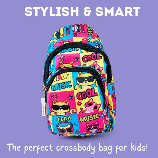 The Cat Print Crossbody Bag for Kids