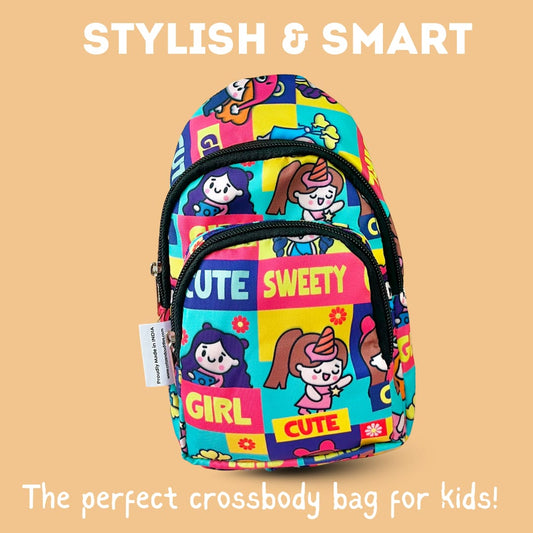 The Girl Print Crossbody Bag for Kids