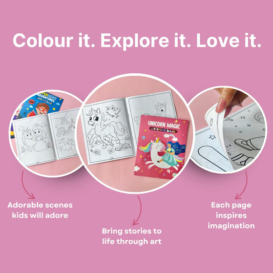 Pack of 10 | Cots and Cuddles Cartoon Colouring Book for Kids - 99 per pcs- (Unicorn)