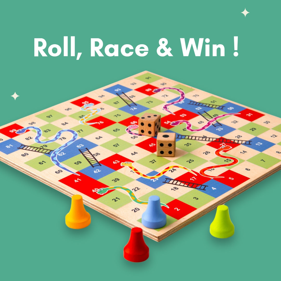 Wooden Ludo and Snake & Ladder Game
