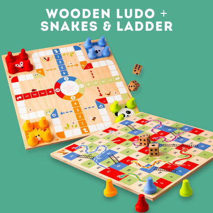 Wooden Ludo and Snake & Ladder Game