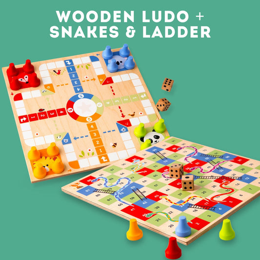 Wooden Ludo and Snake & Ladder Game