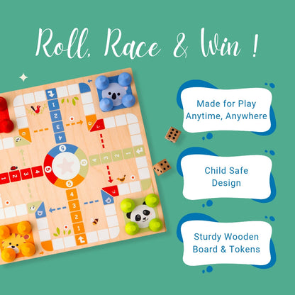 Wooden Ludo and Snake & Ladder Game