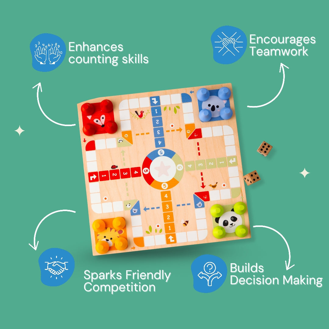 Wooden Ludo and Snake & Ladder Game