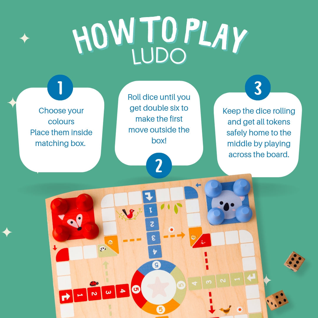 Wooden Ludo and Snake & Ladder Game