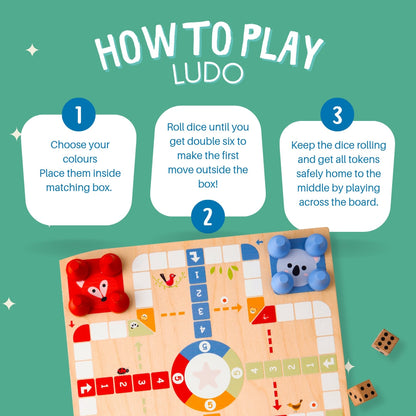 Wooden Ludo and Snake & Ladder Game